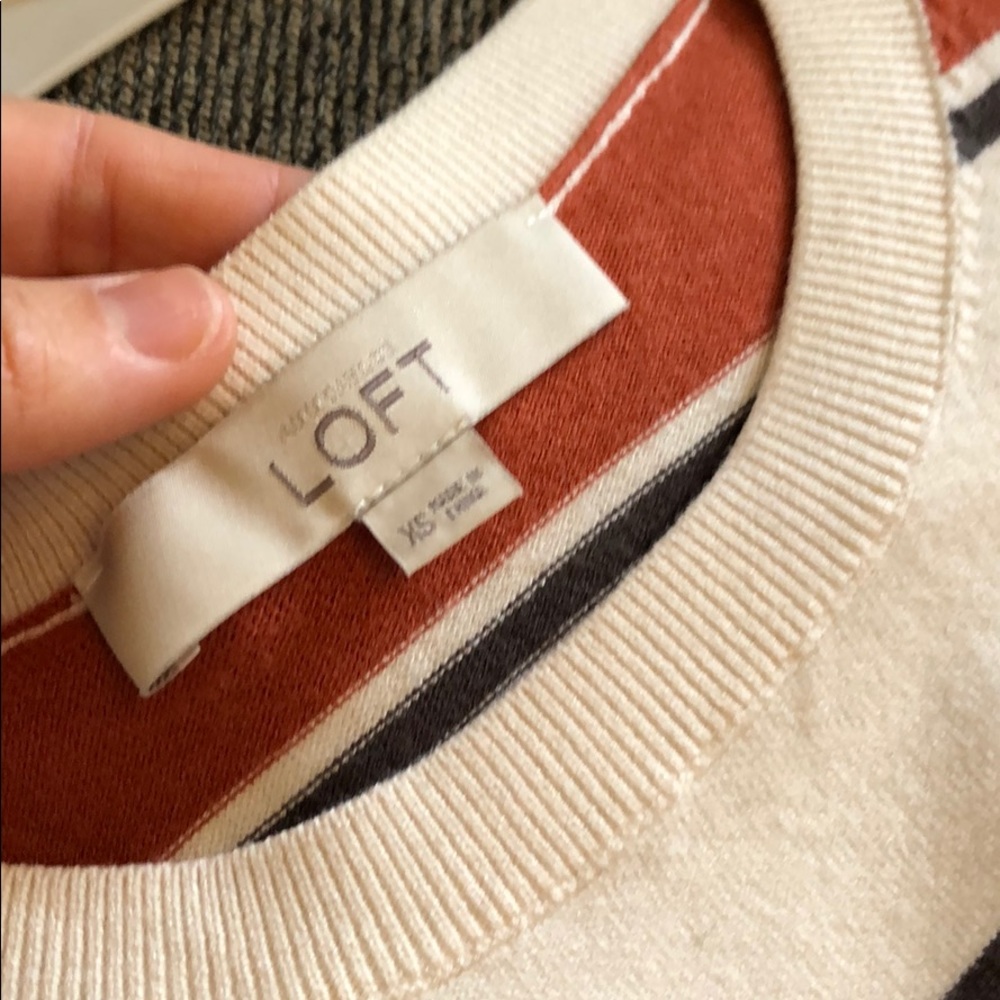 $OLD Cropped Loft striped sweater top MUST GO ASAP - Picture 2 of 4